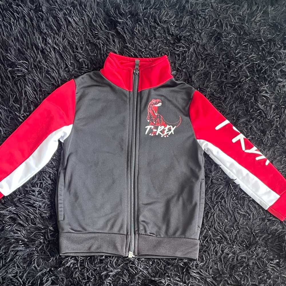 T-Rex Kids Jacket - Red and Black